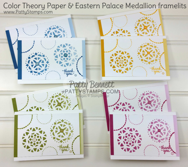 Stampin' UP! Card Ideas featuring Color Theory ombre paper stack & Eastern Medallion framelits, by Patty Bennett Stampin' UP! Card Ideas featuring Color Theory ombre paper stack & Eastern Medallion framelits, by Patty Bennett
