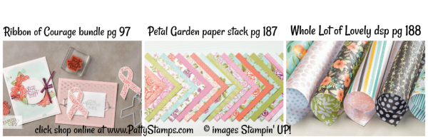 Pattystamps Stampin Up! favorite new catalog Ribbon of Courage bundle and new designer paper Pattystamps Stampin Up! favorite new catalog Ribbon of Courage bundle and new designer paper