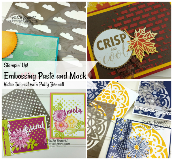 How to use the Stampin' Up! embossing paste video tutorial Patty Stamps