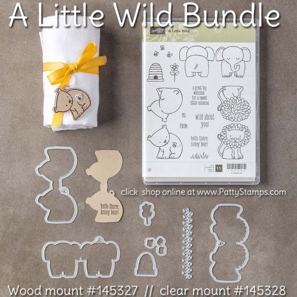 145328 A Little Wild stamp and framelit bundle from Stampin' Up! .. Click shop online at www.pattystamps.com