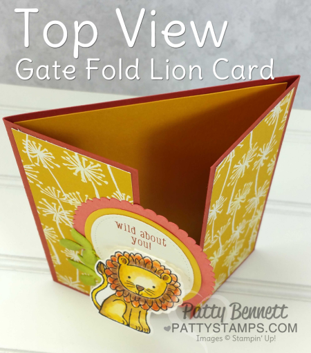 A Little Wild Lion Gate Fold Card featuring Stampin' UP! A Whole Lot of Lovely designer paper by Patty Bennett
