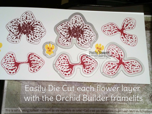 Die Cutting Orchid Builder framelits with the Magnetic Platform and Big Shot from Stampin Up!