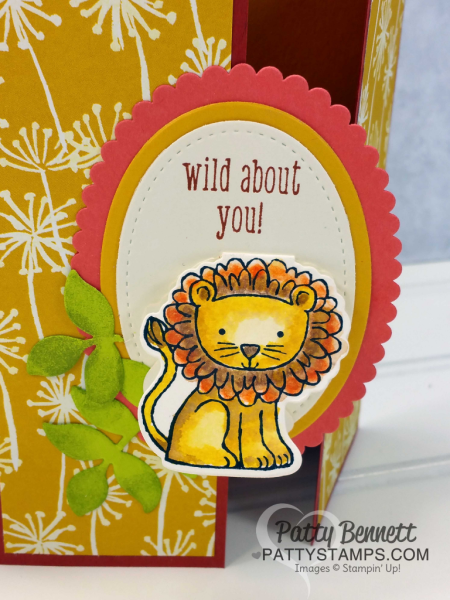 A Little Wild Lion Gate Fold Card featuring Stampin' UP! A Whole Lot of Lovely designer paper by Patty Bennett