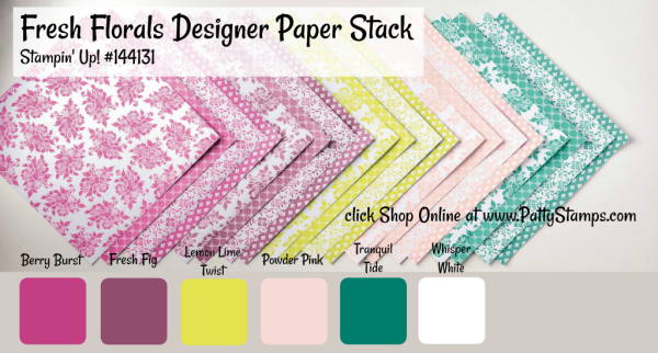 144131 Fresh Florals paper stack from Stampin Up! click shop online at  pattystamps.com