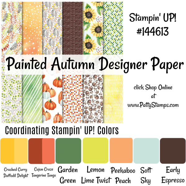 144613 Painted Autumn Stampin Up designer paper pattystamps