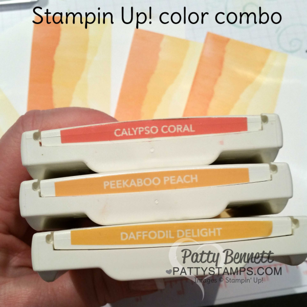 Faux torn edge glossy paper Stampin Up color combo. 