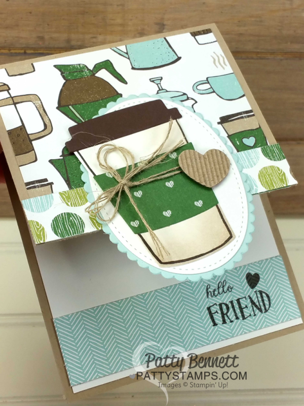 Coffee Cafe cards featuring coffee cup die cut from Stampin' UP!. Hello Friend cards created by Patty Bennett for the Luv 2 Stamp Group. Coffee Cafe cards featuring coffee cup die cut from Stampin' UP!. Hello Friend cards created by Patty Bennett for the Luv 2 Stamp Group.