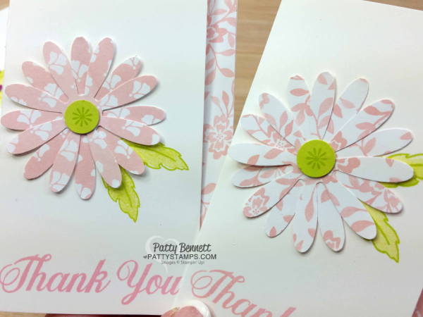 Daisy Delight In Color Clean and Simple note cards featuring Fresh Floral paper stack by Stampin' Up!