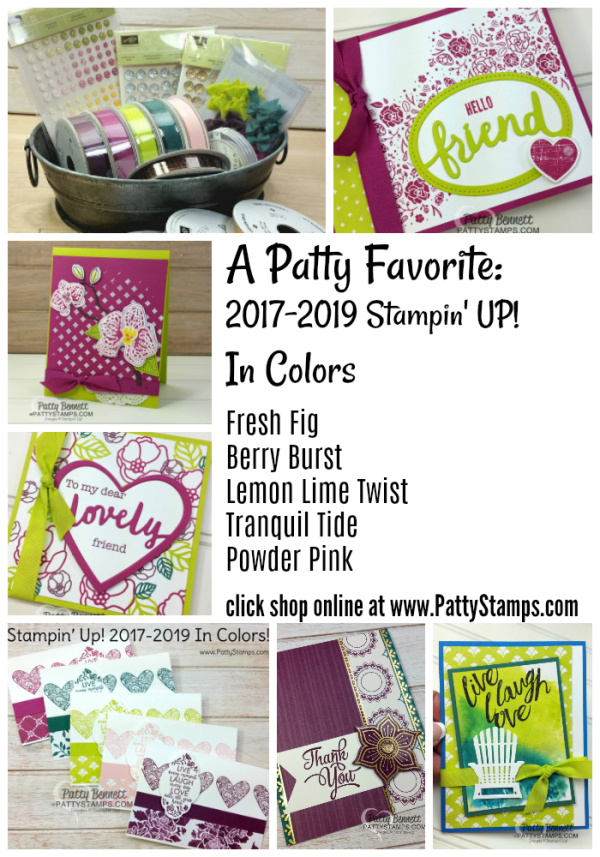 Patty Bennett Favorite: 2017-2019 Stampin' UP! In Color selection card ideas