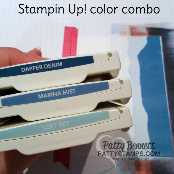 Faux torn edge glossy paper Stampin Up color combo. 