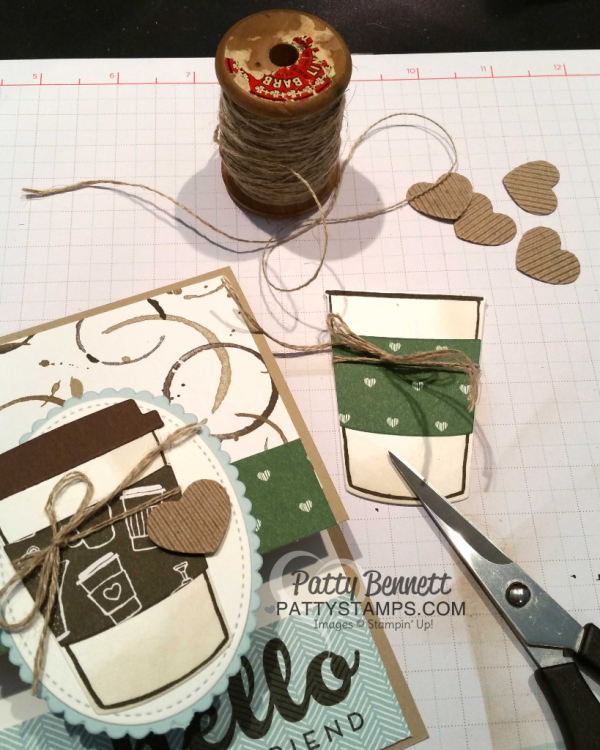 Coffee Cafe cards featuring coffee cup die cut from Stampin' UP!. Hello Friend cards created by Patty Bennett for the Luv 2 Stamp Group. Coffee Cafe cards featuring coffee cup die cut from Stampin' UP!. Hello Friend cards created by Patty Bennett for the Luv 2 Stamp Group.