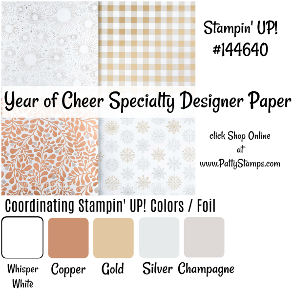 144640 Year of Cheer Stampin Up designer paper click shop online at www.pattystamps.com