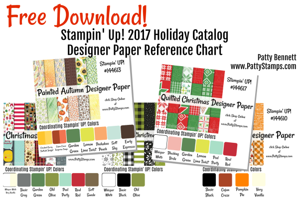 2017 holiday catalog designer paper reference chart stampin up pattystamps