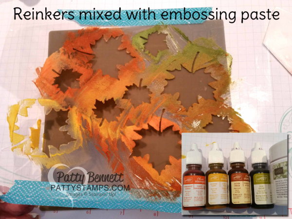 Make your own leaf mask for embossing paste with Stampin' Up! Seasonal Layers thinlits. Make your own leaf mask for embossing paste with Stampin' Up! Seasonal Layers thinlits.