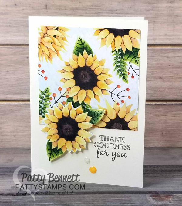 Stampin' Up! Painted Autumn sunflower card. Perfect Fall or Thanksgiving note card idea..