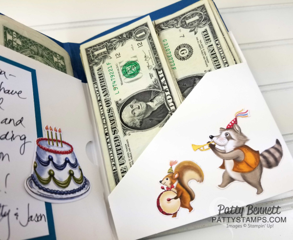 Birthday Memories 85th birthday gift idea - Stampin' Up! designer paper and Birthday Friends framelits, by Patty Bennett
