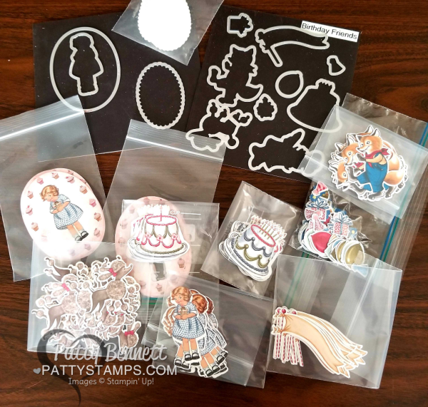 Birthday Memories Stampin' Up! designer paper and Birthday Friends framelits available at www.PattyStamps.com  click shop online