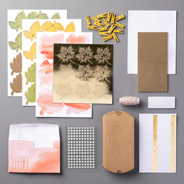 145544 Layered Leaves Paper Pumpkin fall craft kit September 2017 from Stampin Up 