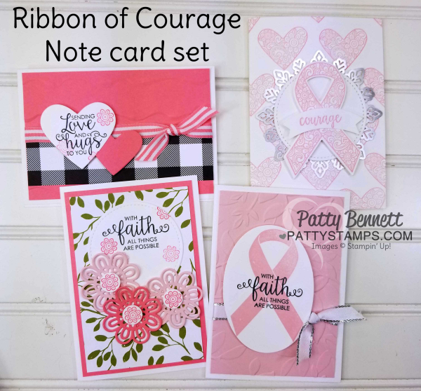 Ribbon of courage kit note card set stampin up pattystamps cancer faith courage Ribbon of courage kit note card set stampin up pattystamps cancer faith courage