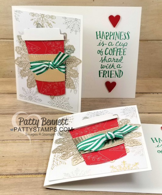 Alternate "year round" design for the Year of Cheer / Coffee Cafe Starbucks gift card holder idea for Christmas gift, by Patty Bennett with the Luv 2 Stamp Group