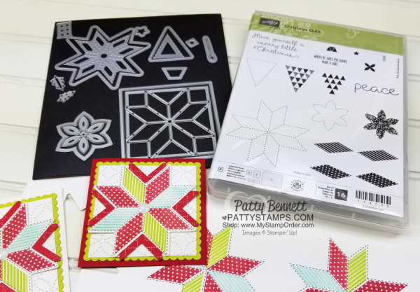 Stampin' UP! Quilted Christmas suite - Christmas Quilt paper squares by Patty Bennett