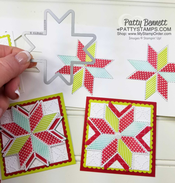 Stampin' UP! Quilted Christmas suite - Christmas Quilt paper squares by Patty Bennett