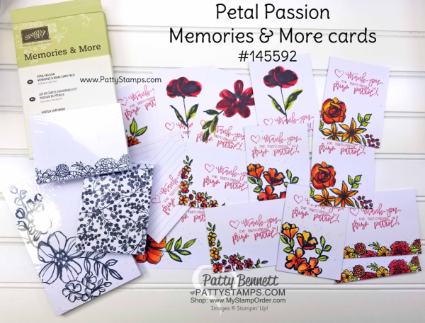Stampin' UP! Memories & More Petal Passion floral cards watercolored with Aqua Painters and reinkers  by Patty Bennett
