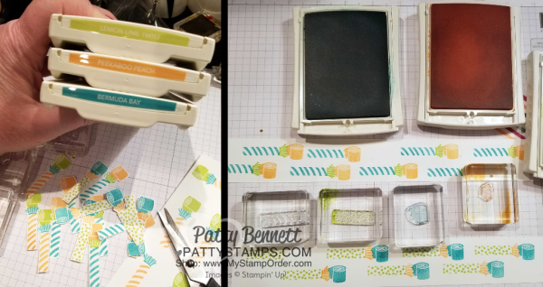 Color Combo for the Picture Perfect Party shaker cards by Patty Bennett featuring 2018 Stampin' UP! Occasions catalog products.