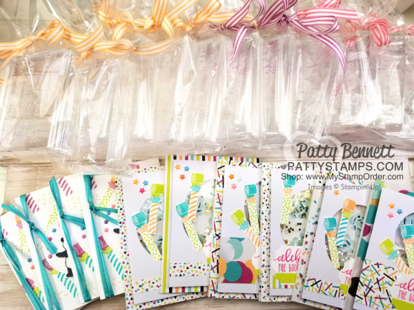 Special recognition for the Luv 2 Stamp Group top achievers - personalized clear blocks and Picture Perfect Birthday cards