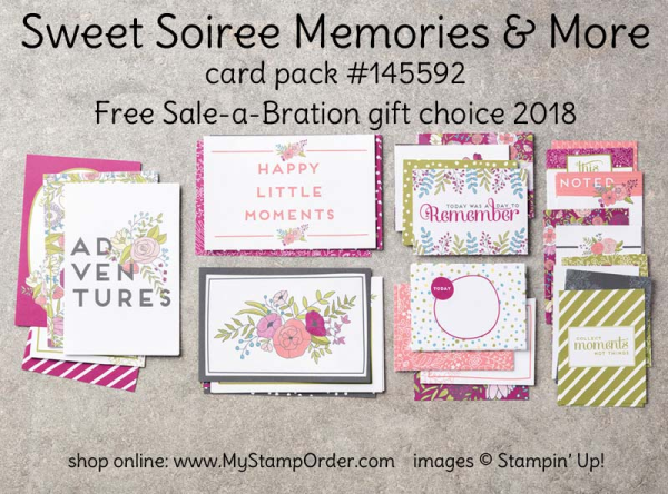 147353 Sweet Soiree Memories & More card pack - free Sale-a-Bration gift choice from Stampin' UP! Jan 3 - March 31, 2018