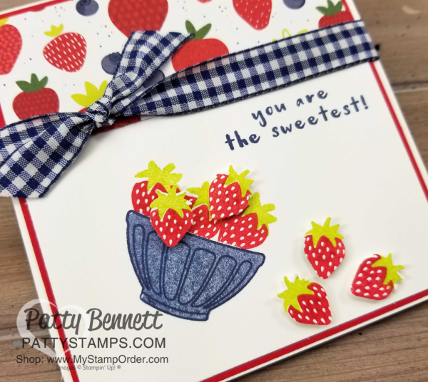 Fruit Basket card idea with Strawberries from the Stampin' UP! Tutti Frutti suite - 2018 Occasions catalog