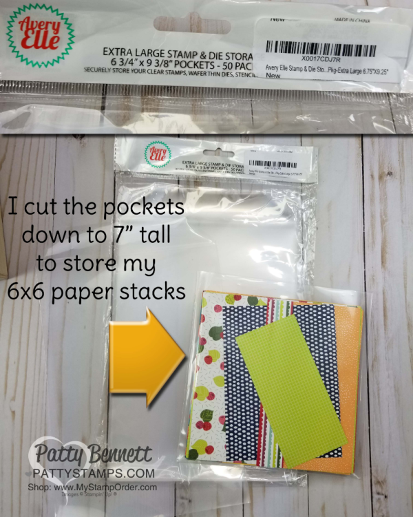 Tip for storing 6x6 paper stacks in your craft room, by Patty Bennett Tip for storing 6x6 paper stacks in your craft room, by Patty Bennett