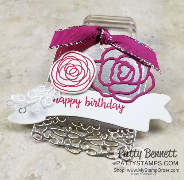 Sweet Soiree birthday gift tag idea. Stampin' UP! Occasions catalog 2018. by Patty Bennett Sweet Soiree birthday gift tag idea. Stampin' UP! Occasions catalog 2018. by Patty Bennett