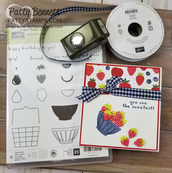Fruit Basket card idea with Strawberries from the Stampin' UP! Tutti Frutti suite - 2018 Occasions catalog