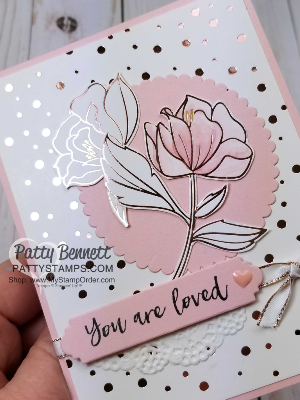 Springtime Foils flower card inspried by Kylie, featuring Sale-a-Bration 2018 products from Stampin' UP!
