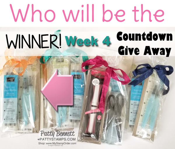 Who will win the week #4 giveaway for my Countdown to $1.5 million in Stampin' UP! sales!?