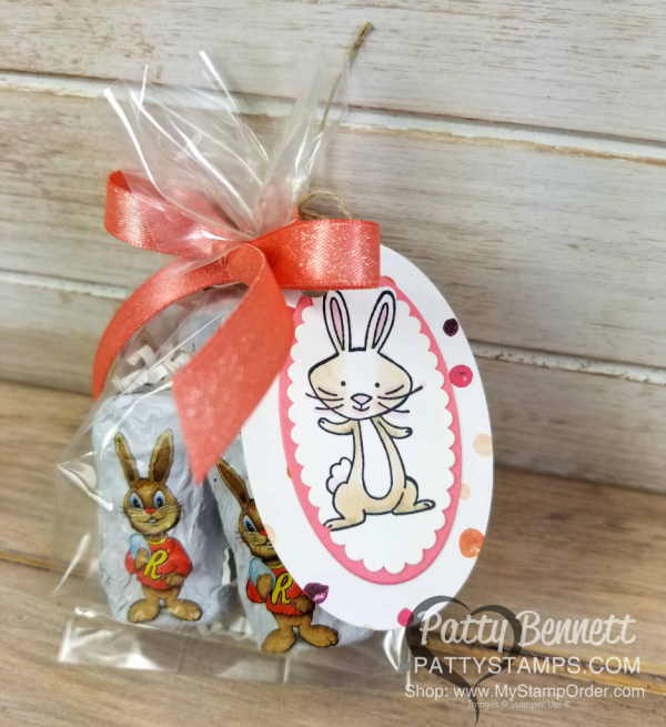 Easter Treat Cello Bag idea featuring Stampin' Up! We Must Celebrate bunny stamp and Stampin' Blends markers, by Patty Bennett Easter Treat Cello Bag idea featuring Stampin' Up! We Must Celebrate bunny stamp and Stampin' Blends markers, by Patty Bennett
