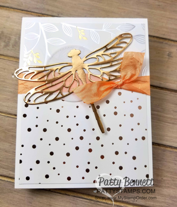 Springtime foils paper sale a bration flower card 3 pattysatmps stampin up copper dragonfly