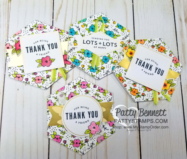 Lots of Happy card kit from Stampin' UP! creates 20 cards with envelopes. Includes supplies, stamp set and watercolor pencils!  cards by Patty Bennett