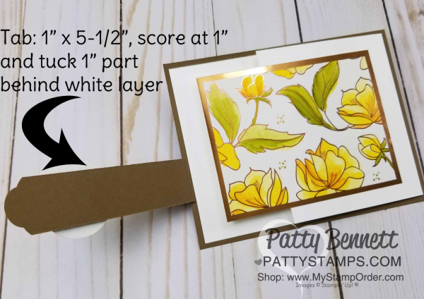 Stampin' UP! Springtime Foils paper colored with Stampin' Blends alcohol markers - fun fold card featuring Petal Palette bundle.