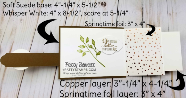 Stampin' UP! Springtime Foils paper colored with Stampin' Blends alcohol markers - fun fold card featuring Petal Palette bundle.