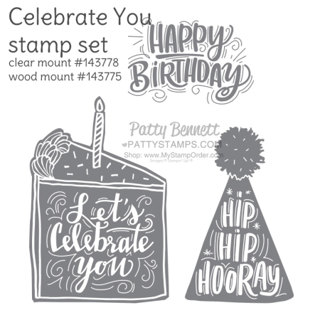143775 Celebrate You stamp set from Stampin' UP! - great for handstamped birthday cards