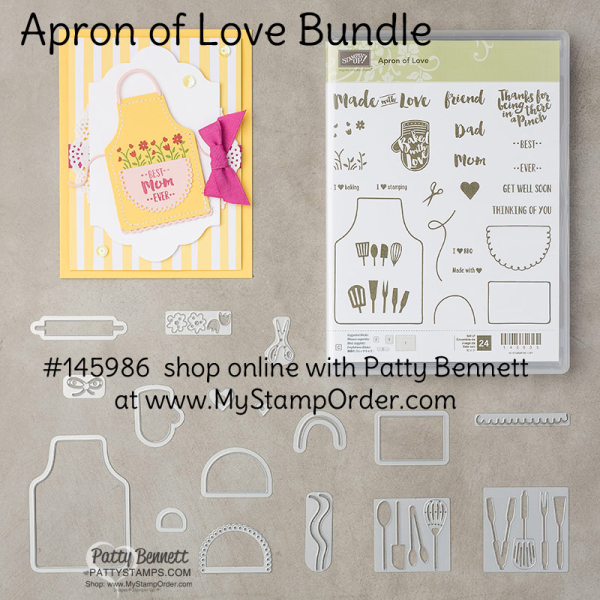 145986 apron of love bundle stampin up pattystamps shop online