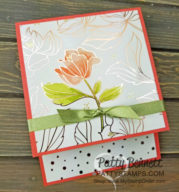 Springtime Foils flower card colored with Stampin' Blends markers by Patty Bennett