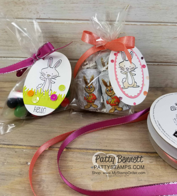 Easter Treat Cello Bag idea featuring Stampin' Up! We Must Celebrate bunny stamp and Stampin' Blends markers, by Patty Bennett Easter Treat Cello Bag idea featuring Stampin' Up! We Must Celebrate bunny stamp and Stampin' Blends markers, by Patty Bennett