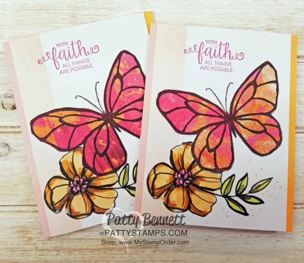 Petal Passsion Memories & More card ideas featuring the butterfly image from the Stampin' Up! Beautiful Day stamp set, stamped onto Painted with Love designer paper, by Patty Bennett Petal Passsion Memories & More card ideas featuring the butterfly image from the Stampin' Up! Beautiful Day stamp set, stamped onto Painted with Love designer paper, by Patty Bennett