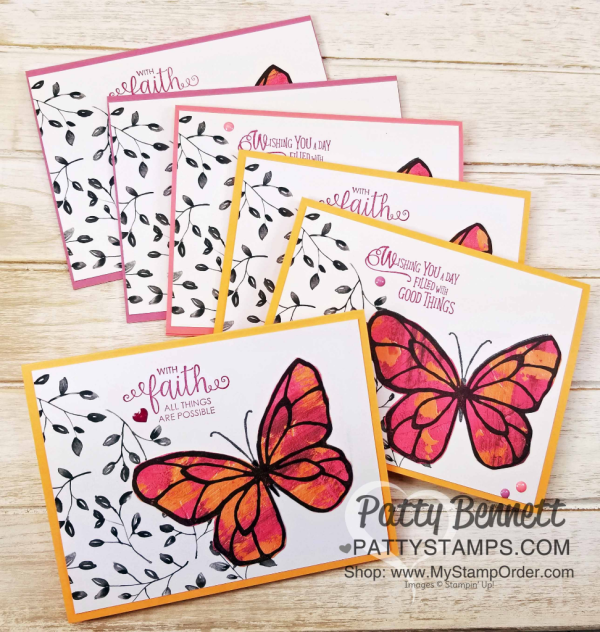 Petal Passsion Memories & More card ideas featuring the butterfly image from the Stampin' Up! Beautiful Day stamp set, stamped onto Painted with Love designer paper, by Patty Bennett Petal Passsion Memories & More card ideas featuring the butterfly image from the Stampin' Up! Beautiful Day stamp set, stamped onto Painted with Love designer paper, by Patty Bennett