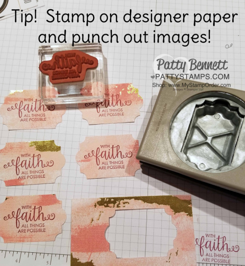Crafting tip: stamp images onto preprinted designer paper like this Stampin' Up! Painted with Love paper, then punch or die cut! Crafting tip: stamp images onto preprinted designer paper like this Stampin' Up! Painted with Love paper, then punch or die cut!