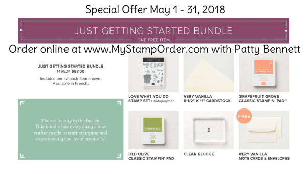 Stampin' UP! Share What You Love Just Getting Started Bundle preorder offer