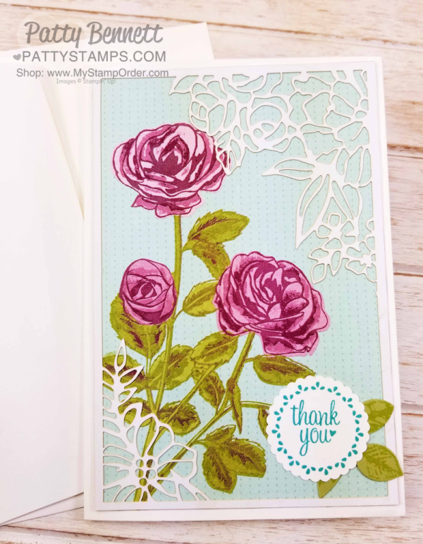Large 4x6 Petal Garden note card with detailed die cut image from the Petal Passion Memories & More card pack. by Patty Bennett Large 4x6 Petal Garden note card with detailed die cut image from the Petal Passion Memories & More card pack. by Patty Bennett